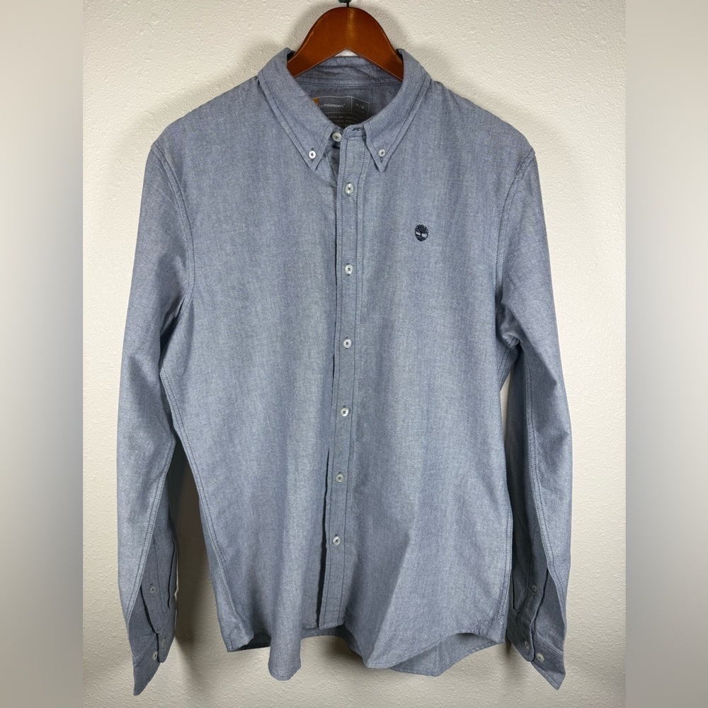 Timberland Earthkeepers Slim Fit M Button Down Shirt Organic Cotton Men’s Blue